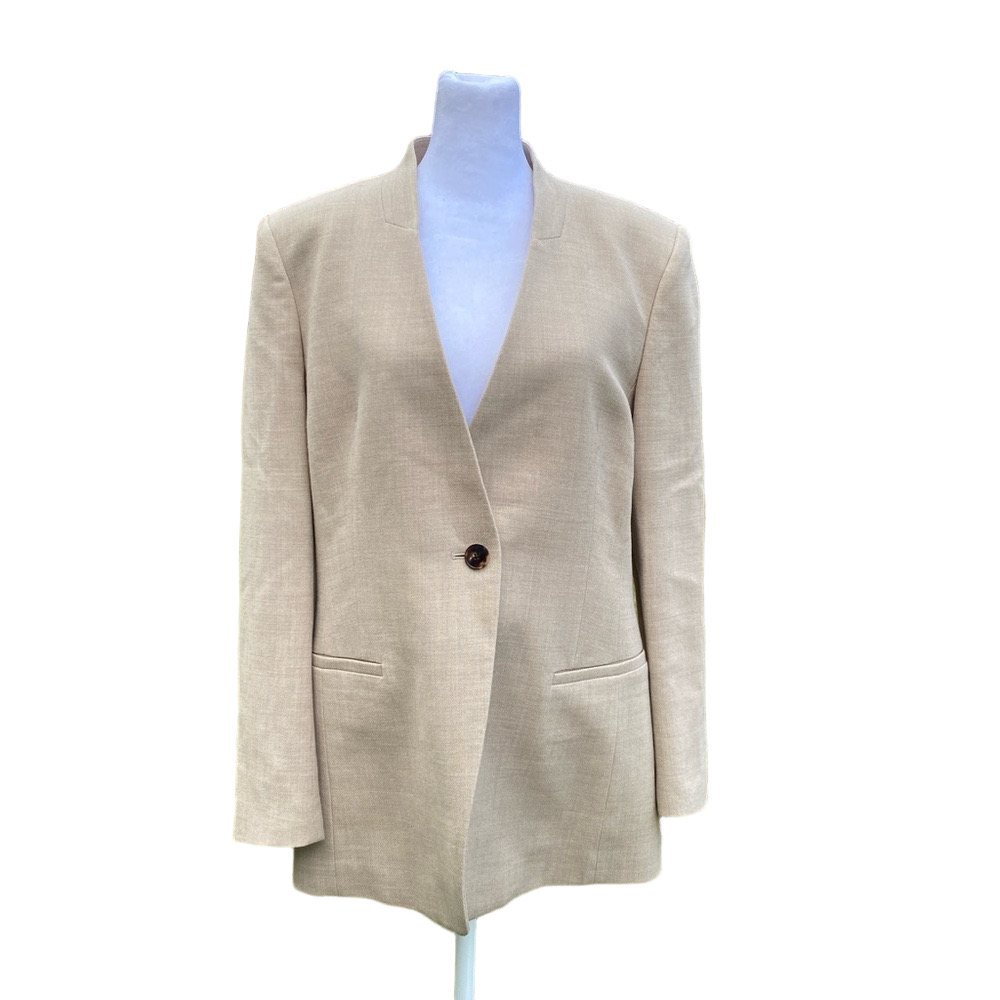 Lafayette 148 New York Loro Piana Fabric Wool Blazer Structured Tailoring Medium
